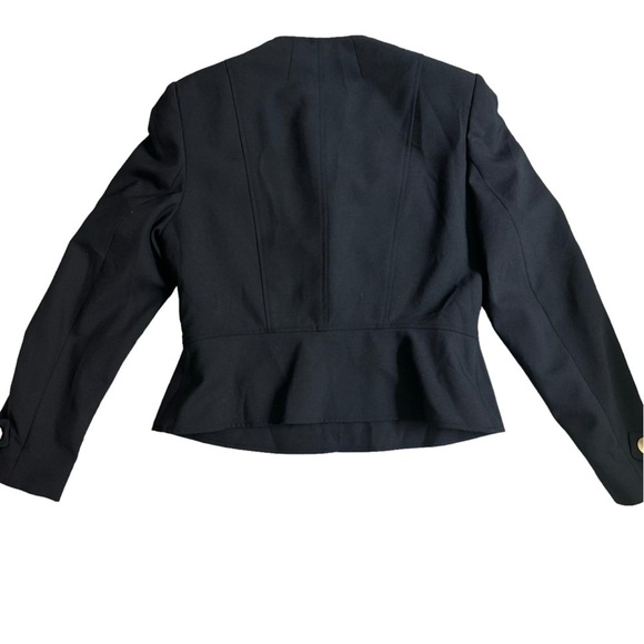 ANN TAYLOR Collarless  Round Neckline Snap Hidden Button Blazer - Size 10 - Picture 6 of 13